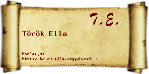 Török Ella névjegykártya